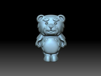 candy bear teddy grizzly animal stylized bas relief cnc printable art sculptures 3d print model - Mito3D