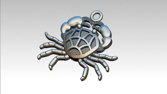 cangrejo metal crab charm pendant jewelry gold silver jewellery agora3djewelry pendants 3d print model - Mito3D