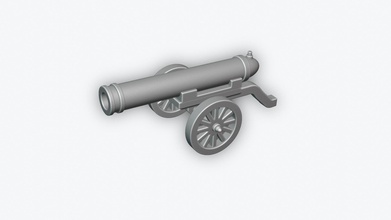cannon art gun old weapons powder fire 3d model sculptures 3d print model - Mito3D
