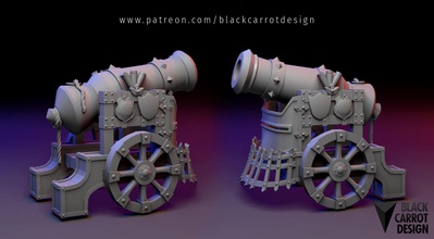 cannon - fantasy artillery gun mortar 28mm dnd warhammer tabletop medieval siege weaponry weapon frostgrave gloomheaven machine games toys 3d print model - Mito3D