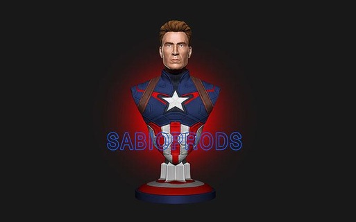 Capitán America chris Evans 3dmodel sabioprods 3d impresión modelo capitán América americano Chris maravilla vengadores hollywood cine superhéroe Arte esculturas 3d print model - Mito3D