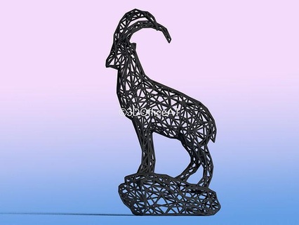 Capricorne calcul sla impression zodiaque animal signe Alpes décor câble art engrener sculptures 3d print model - Mito3D