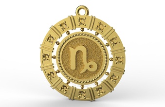 capricorno zodiaco pendente oro simbolo argento gioielleria 3d stampabile bellezza moda cnc ciondoli 3d print model - Mito3D