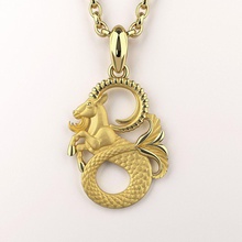 capricorn zodiac sign pendant 001-01 necklace model 3d printable gold jewelry symbol sterling platinum jewellery jewel astrology pendants fashion 3d print model - Mito3D