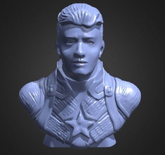 captain america bust 2 art head heroe marvel infinity war sculptures 3d print model - Mito3D