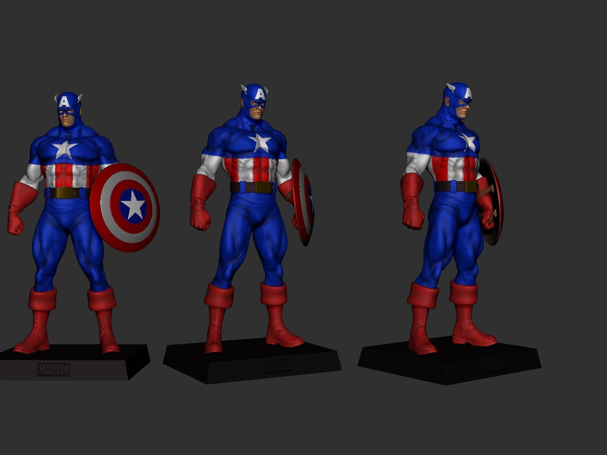 captain america eaglemoss style strength captainamerica avengers marvel print hero 3d resin fdm games toys 3D print model - Mito3D