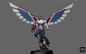 captain america falcon sam winter soldier avengers mcu character hero art sculptures 3d print model - Mito3D