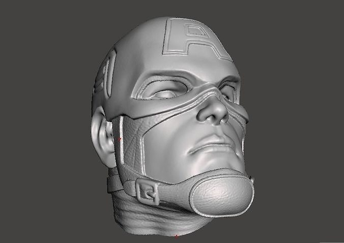 captain america head mddel captian 3d mdoel steve rogers marvel marve iron man stark body ny west united war soldier art sculptures 3D print model - Mito3D