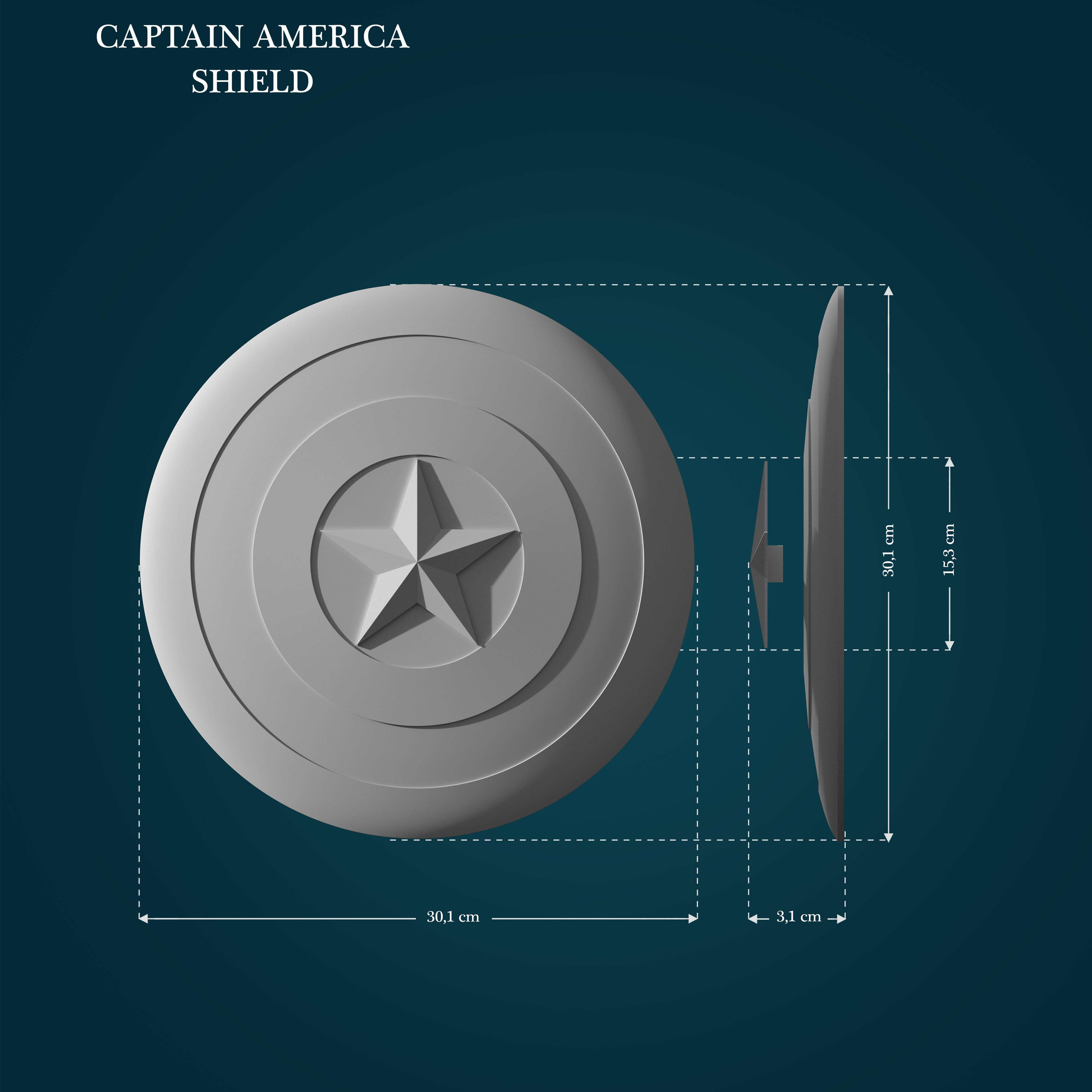 captain america shield captainamerica cap merica lowpoly highpoly printable printready comic superhero hero marvel games toys 3D print model - Mito3D