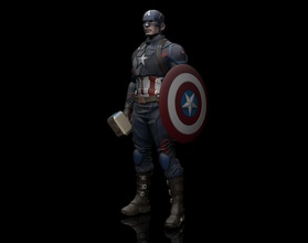 captain america statue 3d print ready superhero steve rogers avengers endgame marvel marvelcomics evans chris cap comics art sculptures 3d print model - Mito3D