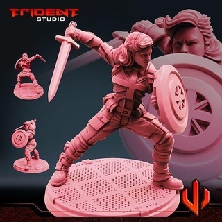 kaptan excalibur sanat şekil oyuncak heykel kahramanlar heykeller 3d print model - Mito3D
