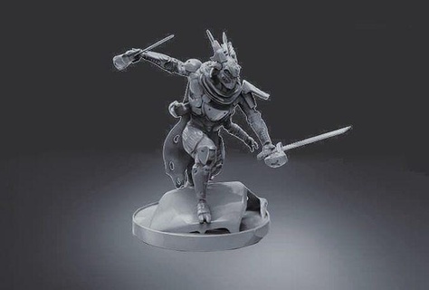 Kaptan düşmüş Kader kılıç heykel savaşçı heykelcik silah fantezi barbar haçlı aşık şövalye yakalarlar Sanat orta Sağ 3d heykeller 3d print model - Mito3D