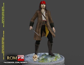 captain jack sparrow - pirates of caribbean figure printable johnny deep sword male human body ship skull dreads boots ocean action science scifi games toys 3d print model - Mito3D