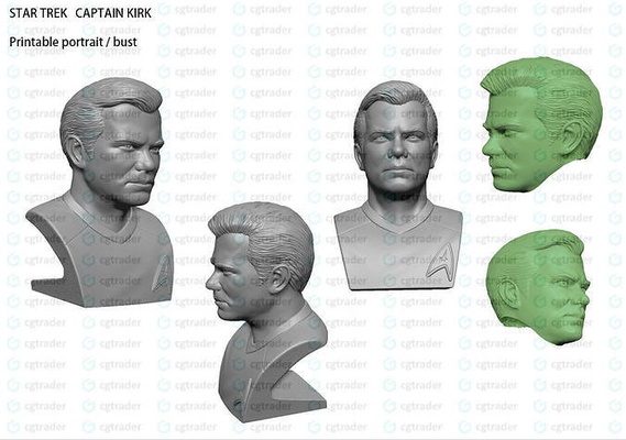 capitano kirk fallimento captian stella treck eroe figura azione somiglianza scifi ritratto giochi giocattoli 3d print model - Mito3D