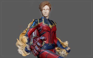 captain marvel avengers endgame mcu printable spiderman stark iron man statue figure art sculptures 3d print model - Mito3D