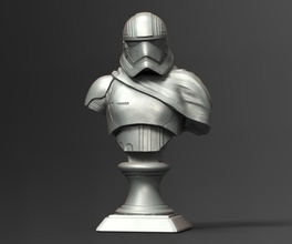 capitaine buste ventilateur art guerres étoiles soldat commandant sculptures miniatures figurines statue déco 3d print model - Mito3D