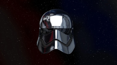 capitán phasma casco 3d imprimible estrella guerras cromo stormtrooper cubeta cabeza episodio 7 8 jedi fuerza despierta orden impresión pasatiempo bricolaje diy 3d print model - Mito3D