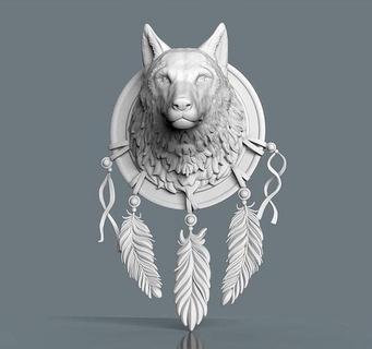 capture reve loup Sanat hayvan kabile büyüteç heykeller 3d print model - Mito3D