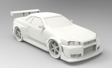 Wagen Nissan Fahrzeug 3d 3dmodel cg Spiel 3dprint druckbar stl Hobby DIY Automobil 3d print model - Mito3D