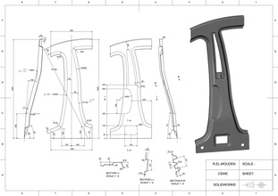 voiture central pilier carrosserie ingénierie tôle acier structure panneau mécanique camion souder soudure auto corps fabrication estampillage véhicule loisir diy automobile 3d print model - Mito3D