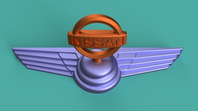 car logo carlogo nissan wings symbol nissanmotors tiida vehicle brand emblem statuette figurine auto automotive gtr hobby diy 3d print model - Mito3D