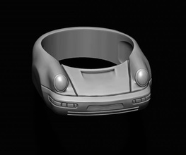 car ring 11 jewelry vintage gold silver race racing retro muscle sport antique classic old 1950 coupe oldtimer famous vehicle 14k 18ct rings 3d print model - Mito3D