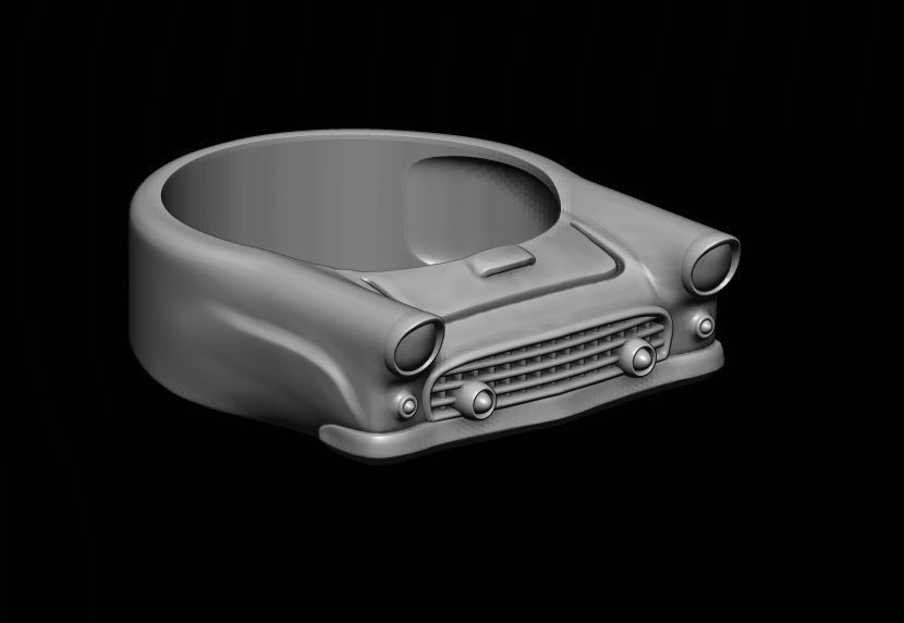 car ring 15 jewelry retro classic oldtimer famous 1957 presley antique vehicl vehicle sport style convertible roadster coupe hardtop oldschool cuba kuba vintage rings 3D print model - Mito3D