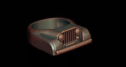 car ring 22 jewelry usa retro eagle mud off road suv crossover us american vintage 4x4 585 14ct 14k 18ct 18k jip rings 3d print model - Mito3D
