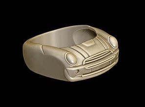 car ring 2 jewelry sedan vehicle luxury game city urban highway retro classic jewel silver auto street traffic wedding necklace printable rings 3d print model - Mito3D