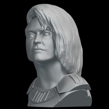 cara duna estatua mandaloriano escultura mujer rebelde conmoción soldado disney estrella guerras estruendo djarin arte esculturas 3d print model - Mito3D