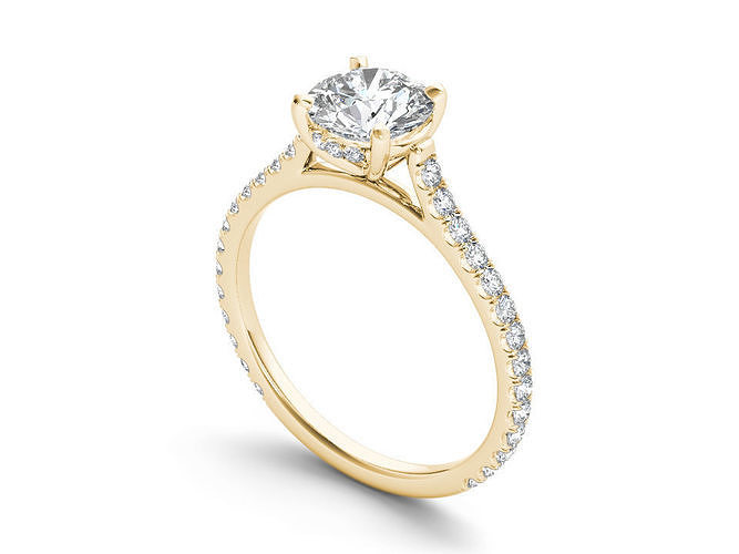 carati diamante squillare gioielleria oro stampabile argento gioiello anelli gemma nozze Fidanzamento brillante platino moda bianca 3D print model - Mito3D