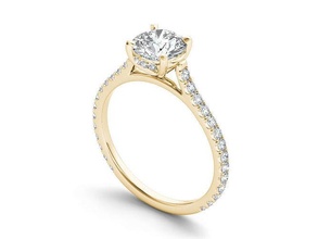 carat diamant bague bijoux or imprimable argent bijou anneaux gemme mariage engagement brillant platine mode blanc 3d print model - Mito3D
