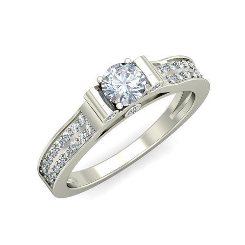 quilate diamante anel joalheria platina gema acessório precioso luxo noivado moda casamento argolas ouro imprimível prata brilhante jóia 3D print model - Mito3D