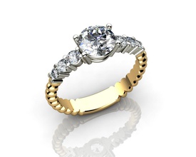 carat anel de diamante jóias ouro o engajamento platina brillante pedra preciosa safira topázio casamento anéis 3d print model - Mito3D