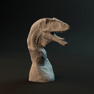 hapsedilmiş dinozorlar büst pre supported Dinozor baş hayvan yaratık dino şekil sürüngen heykel ganimet minyatür tarih öncesi etobur Theropod kertenkele Sanat heykeller 3d print model - Mito3D