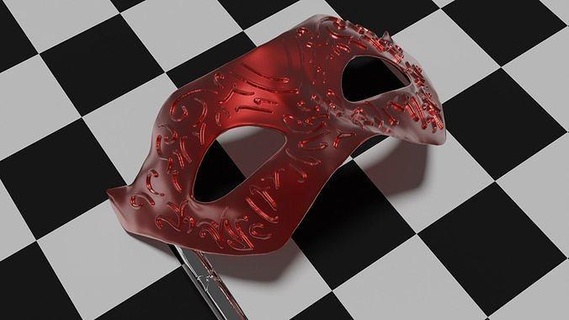 carnevale maschera bastone mascherata costume arte illustrazione stampabile 3d occhi Festival travestimento moda fdm sla 3dprinting design elegante stampa 3d print model - Mito3D