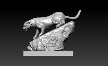 statue carolina panther national fußball konferenz nfc holz modell skulptur anatomie puma bengalen kunst figur skulpturen 3d print model - Mito3D
