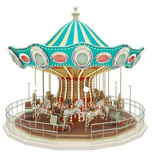 Karussell Kirmes Spielplatz Spielzeuge Karneval Kinder Außen Landschaft historisch Spaß Pferd Amüsement Park Spiel Ferris Rad Spiele 3d print model - Mito3D