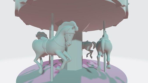 carousel horses ready print 3d model animals horse toy figure 3dprint printable gift games toys 3d print model - Mito3D