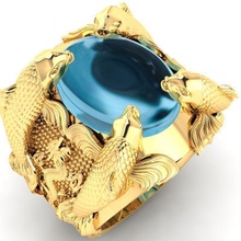 carp fish ring jewelry jewel diamond gold rings 3d print model - Mito3D