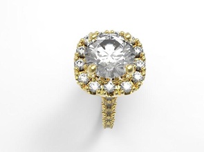 carre ring 00 diamond jewellery gems gemstone jewelry rings 3d print model - Mito3D