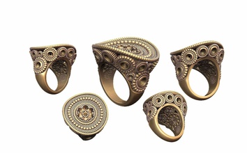 carrera ring printable jewelry ruedo rings 3d print model - Mito3D