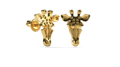 carrera y giraffe earrings gold gem jewelry precious brilliant 3d print model - Mito3D