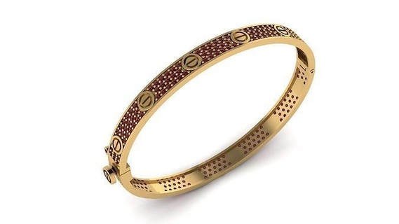 carter bracelet 02 gold jewelry silver diamond jewellery jewel bracelets 3d print model - Mito3D