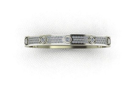 Cartier estilo pulsera joyería joya cromo lujo compromiso brillante oro Moda esposas platino 3d print model - Mito3D