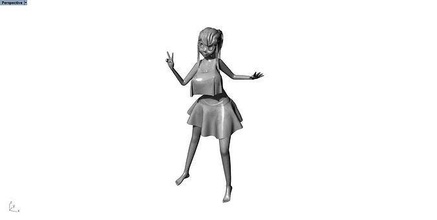 cartoon anime girl beauty animal characters game printable sculpture decorative goblin mage mesh electronic nature creature statue fantasy fictional wizard science engineering 3d print model - Mito3D