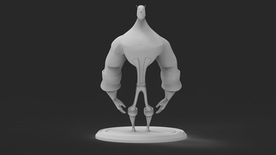 cartone animato bodybuilder carattere uomo corpo viso Giochi giocattoli 3d print model - Mito3D