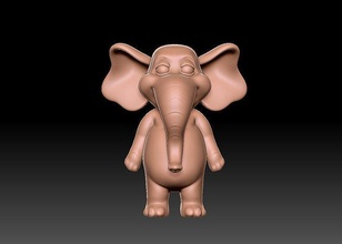 desenho animado elefante animal selvagem vida 3d impressão jogos brinquedos 3d print model - Mito3D