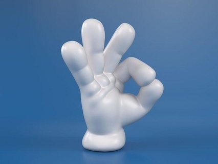 cartone animato mano 5 dita disney Topolino sciocco anatomia dito gesto emozione braccio guanti Plutone corpo toon giocattolo statua cartello arte sculture 3d print model - Mito3D
