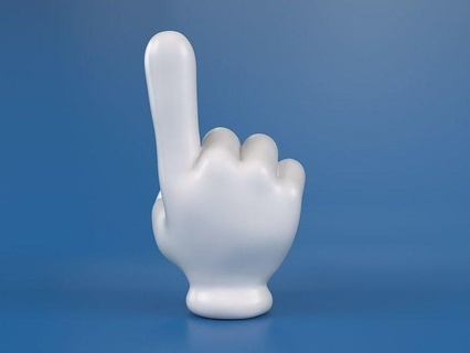dibujos animados mano 5 dedos disney Mickey bobo anatomía dedo gesto emoción brazo guantes Plutón cuerpo toon juguete estatua firmar esculturas Arte 3d print model - Mito3D